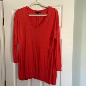 Cable & Gauge Coral 3/4 Sleeve V-Neck Tunic Sweater